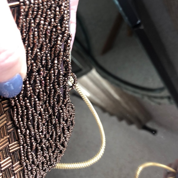 Copper colored beaded bag. - Picture 3 of 4